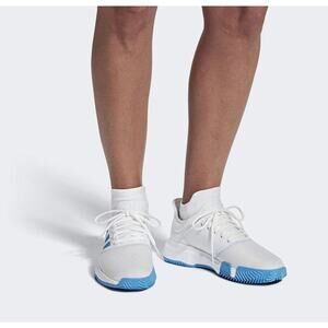 Adidas GameCourt White and Blue Tennis/Pickleball Sneakers -  Size 9 - U13